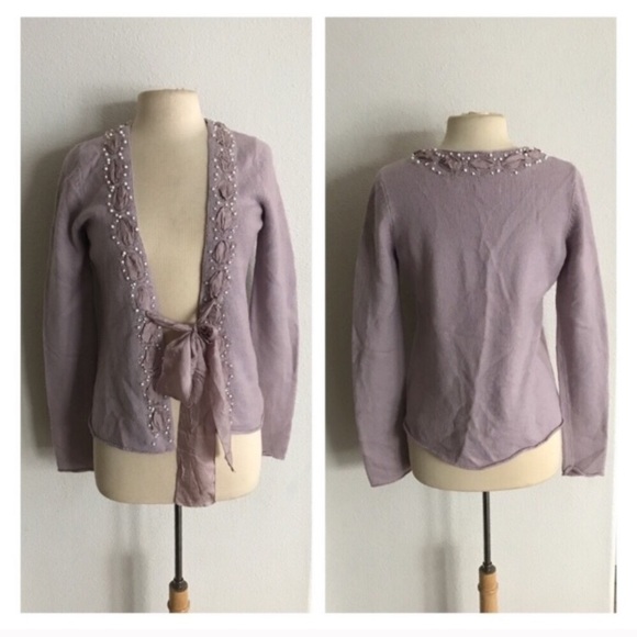 Anthropologie Sweaters - Sleeping on Snow jeweled cardigan